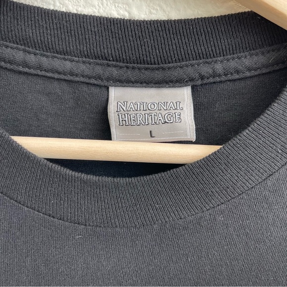 NATIONAL HERITAGE Vintage Black Live Hard Ride Hard Eagle Motorcycle Graphic Tee - Picture 6 of 8